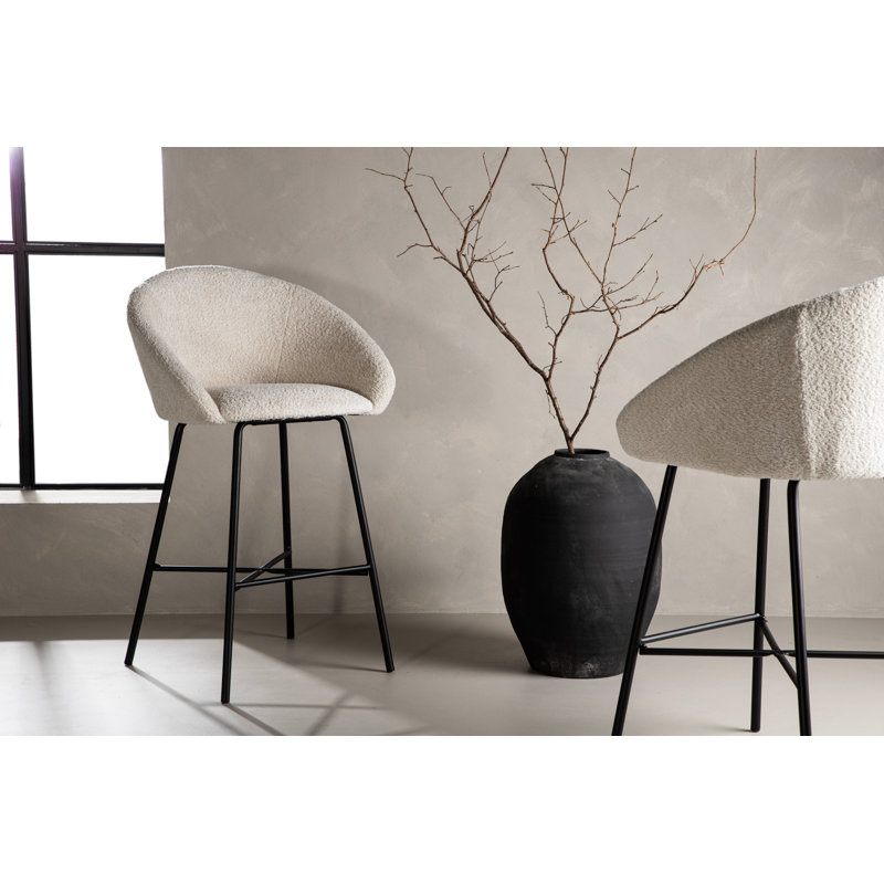 Terrest Upholstered Counter Stool with Metal Frame
