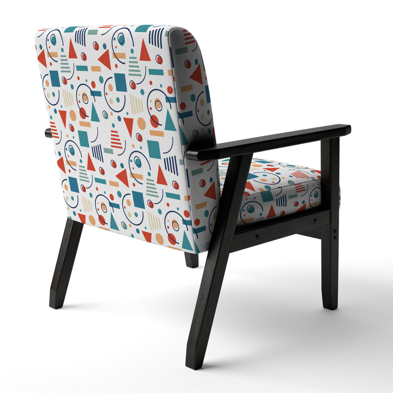 Chaise rembourrée multicolore à motif géométrique tendance