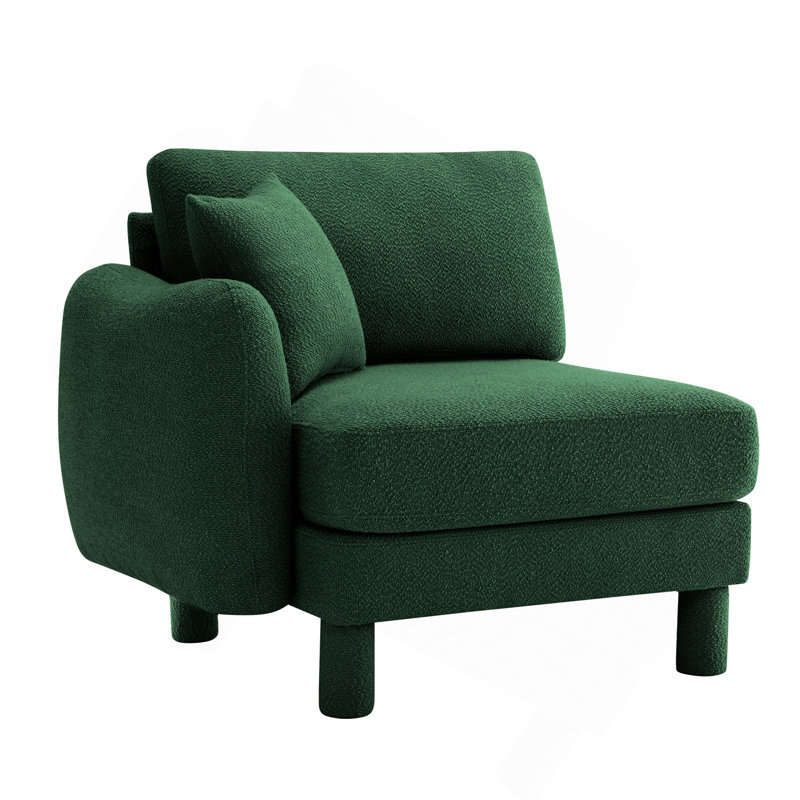Canapé Lucas LSF avec coussin vert polyester, Green