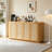 64-Inch Wooden Sideboard With Rattan Accents For Hallway-116110971