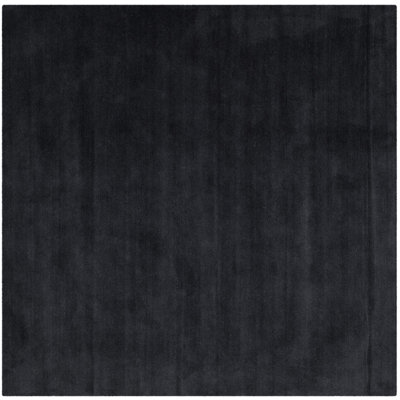 Tapis noir en laine touffeté à la main Frann