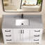 Comptoir de meuble-lavabo rectangulaire droit 48 po avec comptoir dosseret gris