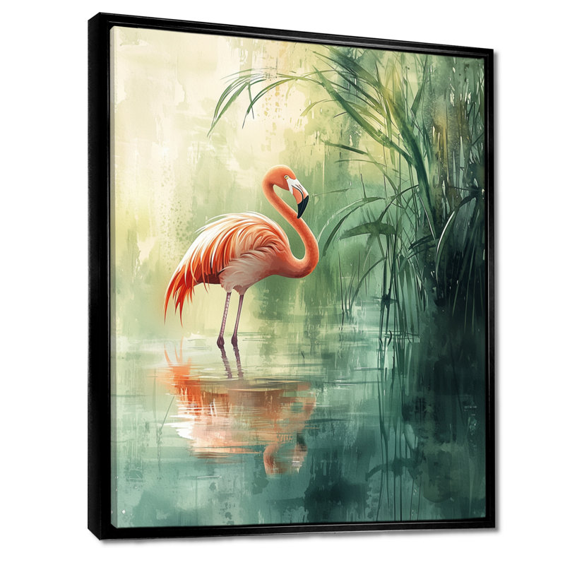 Clemencia - Animals Canvas Art Print, Noir, Impression encadrée flottante, H 20 po x l 12 po