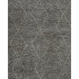 Geometric Wool Gray Area Rug