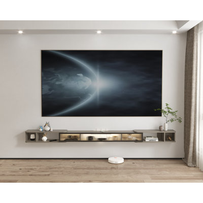 Retractable Length Floating Tv Stand,white by Ivy Bronx