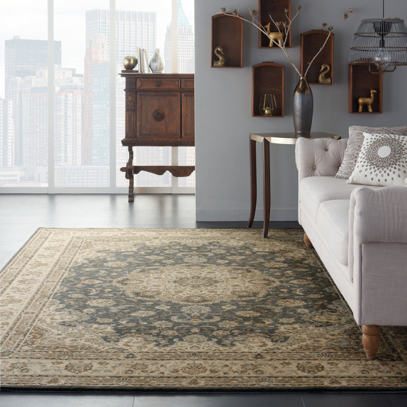Tapis ivoire en laine Crownover, Rectangle 7 pi 6 po x 9 pi 6 po