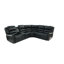 Canapé d'angle inclinable manuel en cuir reconstitué noir avec console centrale, style contemporain-2107311755-2107311796