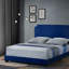 Grand lit en velours bleu Haemon