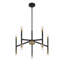 Lustre 10 lumières Dedria en noir mat avec accents laiton chaud