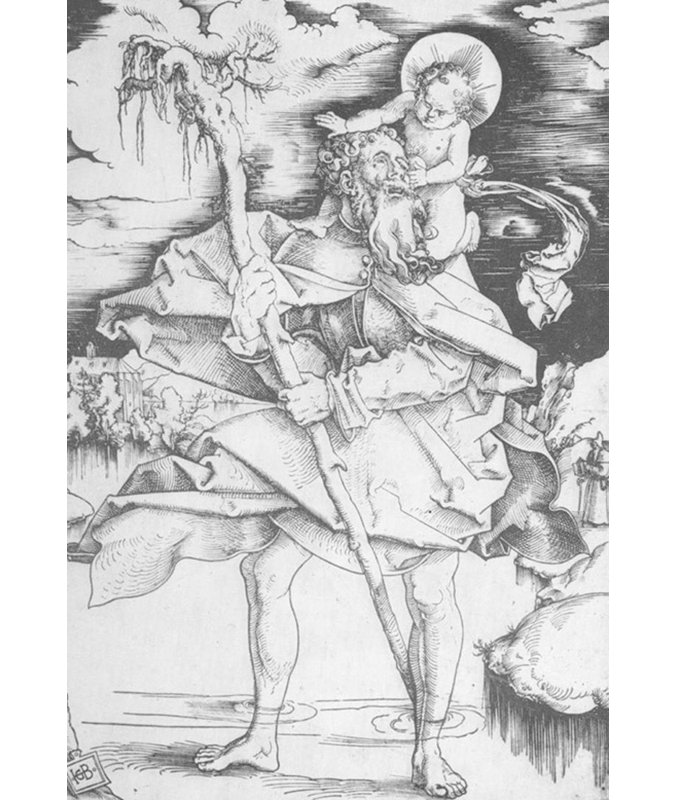 St Christopher, H 18 po x l 12 po