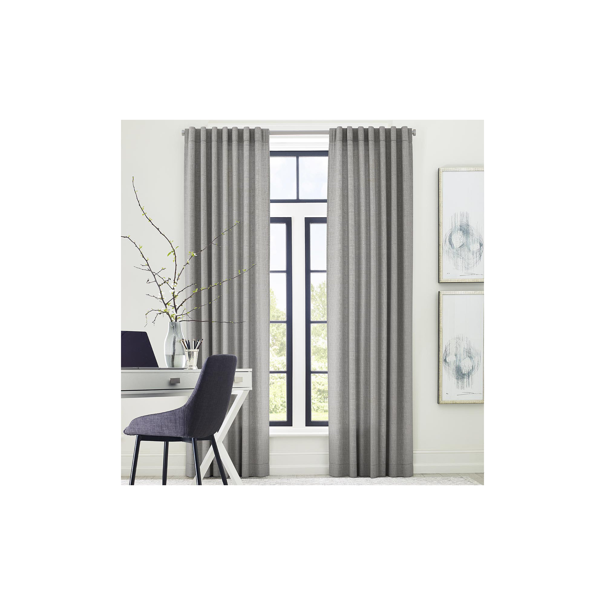 Tecoma Room Darkening Curtain, 50" W x 96" L, Gravel