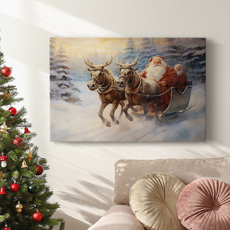 Christmas Holiday Arts - Toile tendue avec châssis, H 12 po x l 18 po
