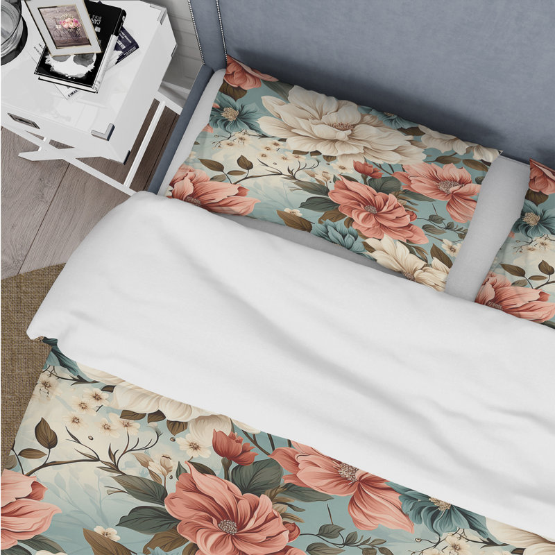 Ensemble de housse de couette chalet beige corail rustique Whispers, Housse de couette pour très grand lit et 2 très