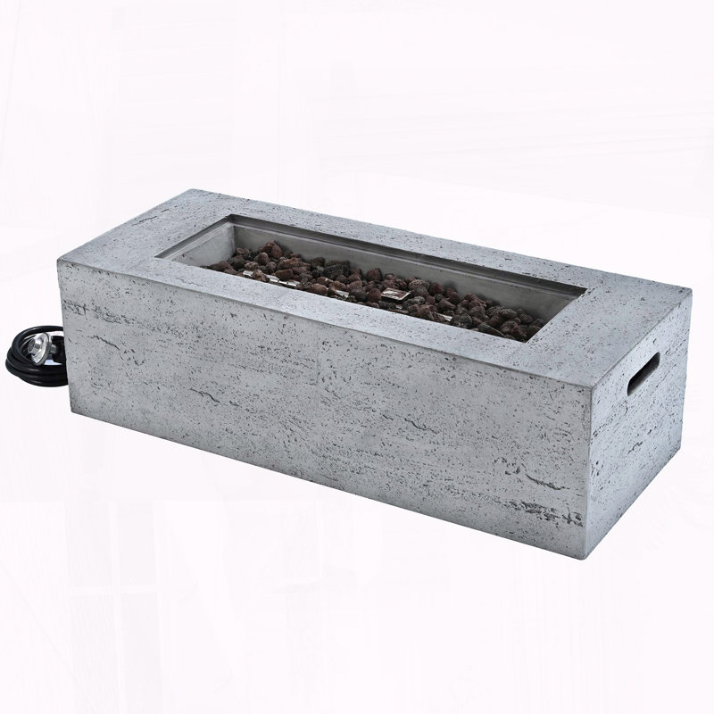 41.9" Rectangular MGO Outdoor Propane Fire Pit with 40000 BTU
