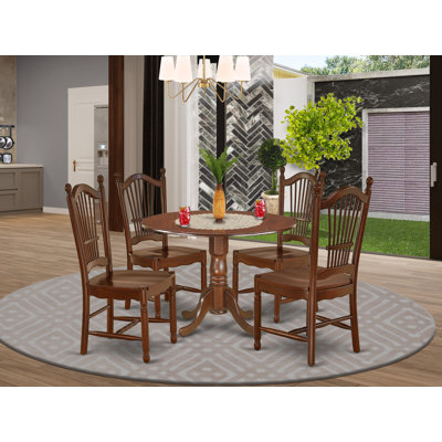 Elva Drop Leaf Rubberwood Solid Wood Dining Set