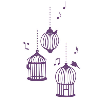 Décalcomanie murale cages d’oiseaux de chanson