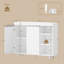Sideboard Storage Cabinet, Morden Kitchen Cabinets with Adjustable Shelf and 2 Doors, Freestanding Kitchen Cupboard for Dining Room, Living Room, Hallway, 30 x 100 x 82 cm, White 