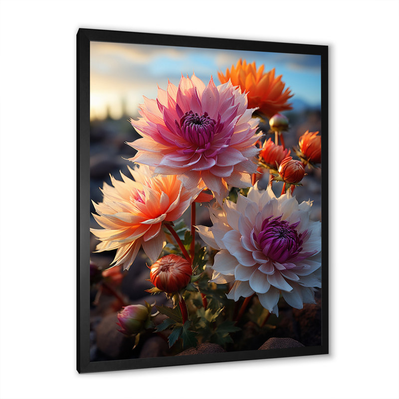 Cactus III, impression sur toile, H 32 po x l 16 po x P 1 po, Cadre photo noir