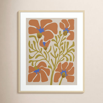 Expressive Abstract House Plant Orange Print