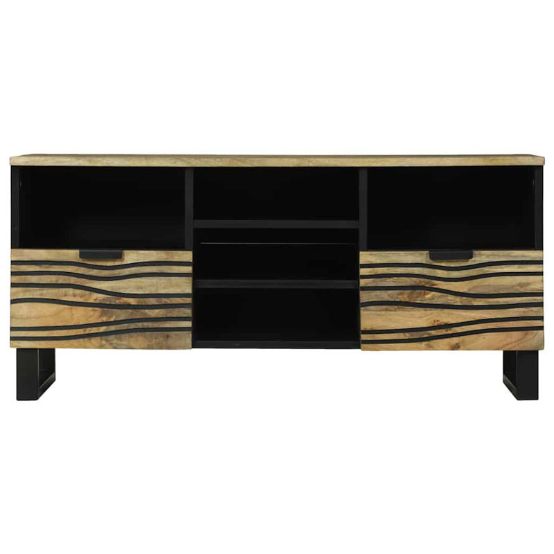 TV Cabinet With Drawer 100 X 33 X 46 Cm Solid Mango Wood, Natural