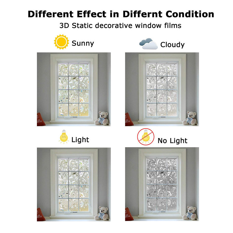 Film de décoration pour fenêtre transparent ou opaque Madaya, L 78,8 po x l 17,7 po