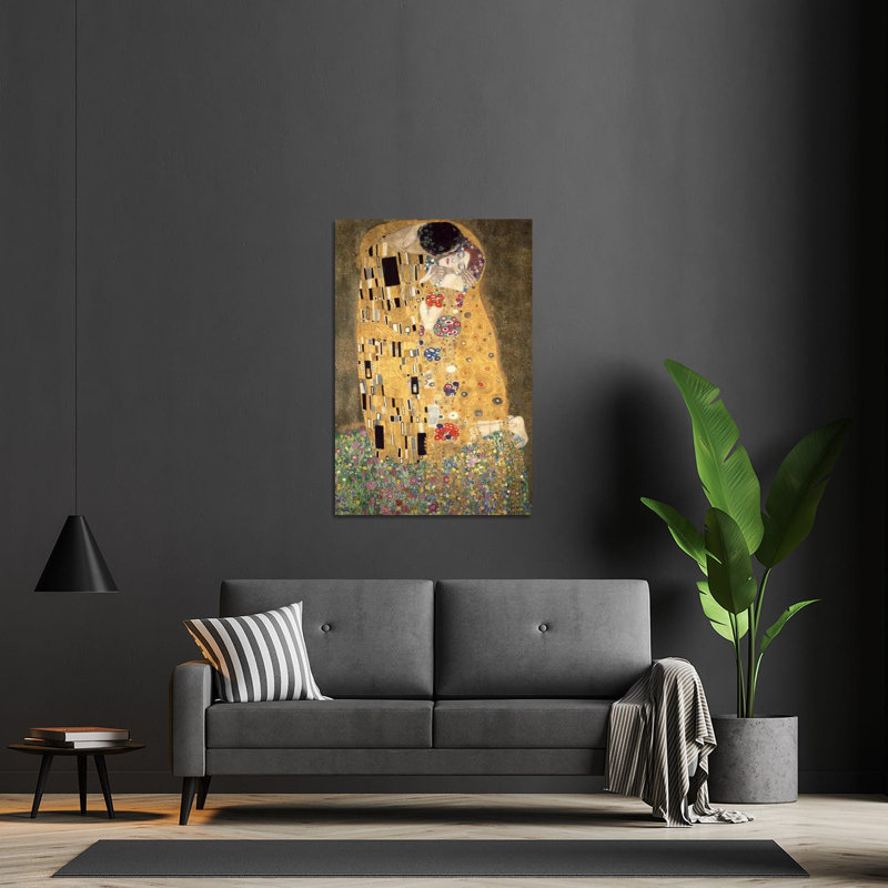 Der Kuss par Gustav Klimt - impression sans cadre, H 16 po x l 24 po x P 0,25 po