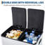 Poubelle double 16 gallons (2 x 30 L), poubelle de cuisine en acier inoxydable avec couvercle et seaux intérieurs, poubelle à double compartiment pour la maison et le bureau-121689897