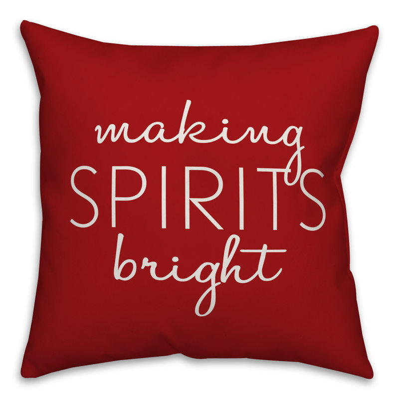 Red Holiday Spun Polyester Square Pillow Cover 16x16