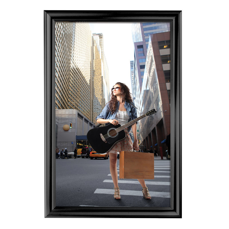 Stanbury Aluminum Beveled Picture Frame, 26.16'' W X 38.16'' H X 0.87'' D, Black