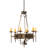 Pedican 6 - Light Steel Dimmable Wagon Wheel Chandelier