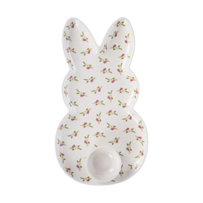 Ceramic Easter Bunny Shaped Platter Set of 2 Home Decorations Easter
