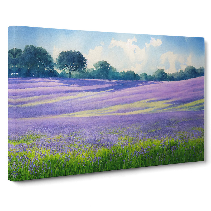 Serene Bluebell Field Vol.1 - Wrapped Canvas, 35cm H x 50cm W x 3cm D