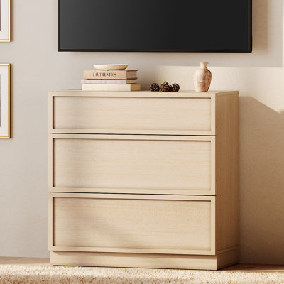 Meuble télé moderne pour téléviseur de 40 po ou moins, meuble télé avec 3 tiroirs, meuble multimédia pour le salon et la chambre à coucher