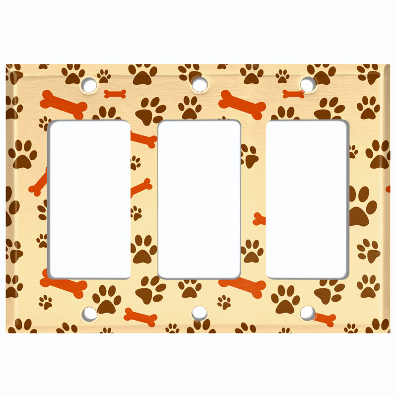 Patterned 3 - Gang Rocker Standard Wall Plate