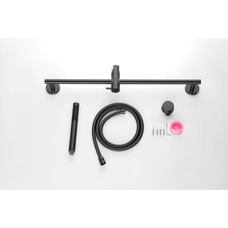 59-Inch Hose Handheld Shower With Adjustable Slide Bar And Matte Black Appearance 28-Inch Modern Spray Settings