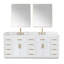 Ensemble de meuble-lavabo double l 84 po avec miroir Gavino-259083955