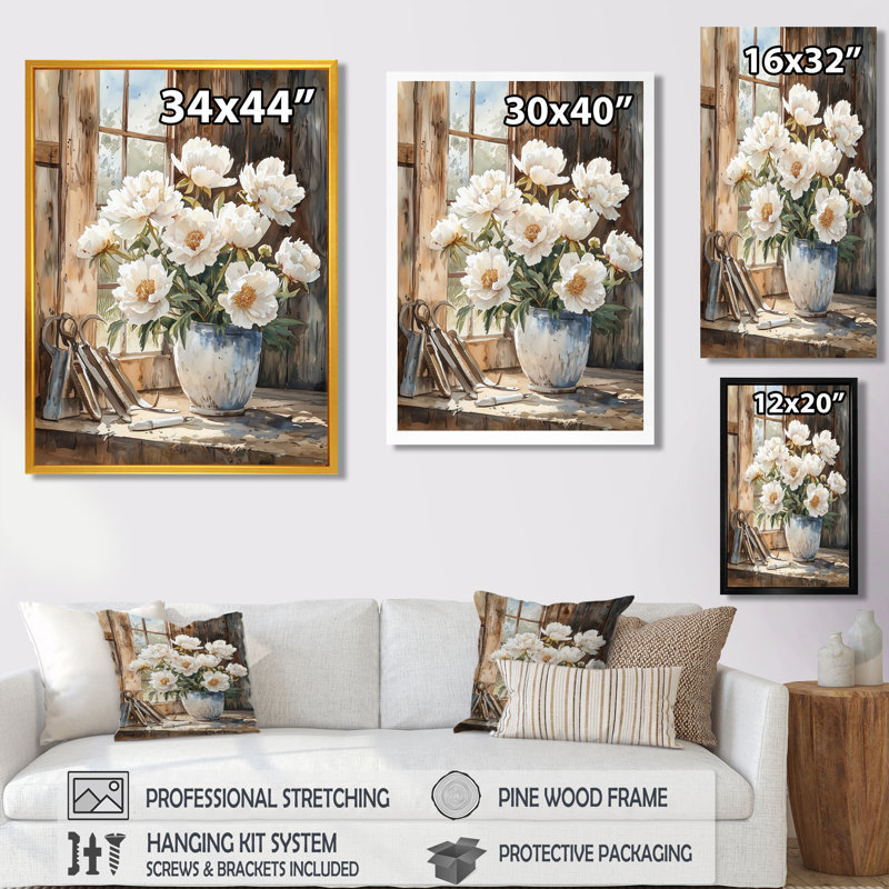 Hofmeister - impressions sur toile florales, H 44 po x l 34 po, Noir, noir, noir, noir
