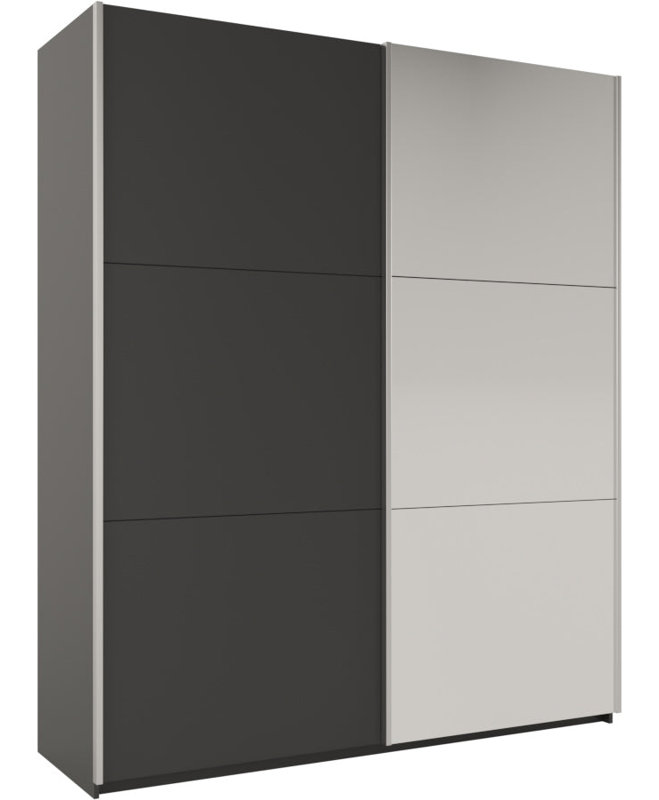 Manufactured Wood Wardrobe, 244cm H x 200cm W x 65cm D, Bold Graphite