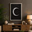 Luminous Crescent Minimalist 1 Piece Wrapped Canvas Wall Art-1369322255-1369322485