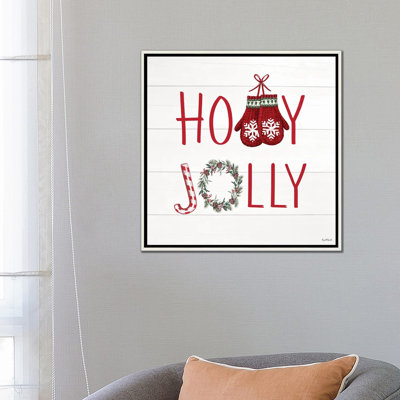 Holly Jolly - reproduction d'art murale - toile encadrée