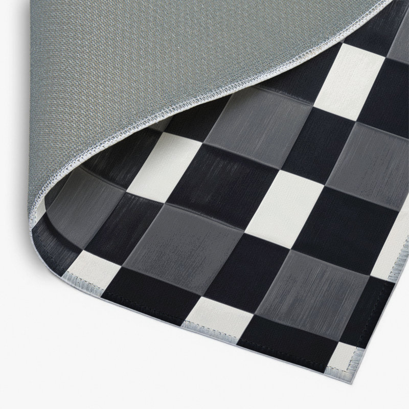 Tapis d'intérieur et d'extérieur à carreaux gris, Rectangle 4pi x 6 pi