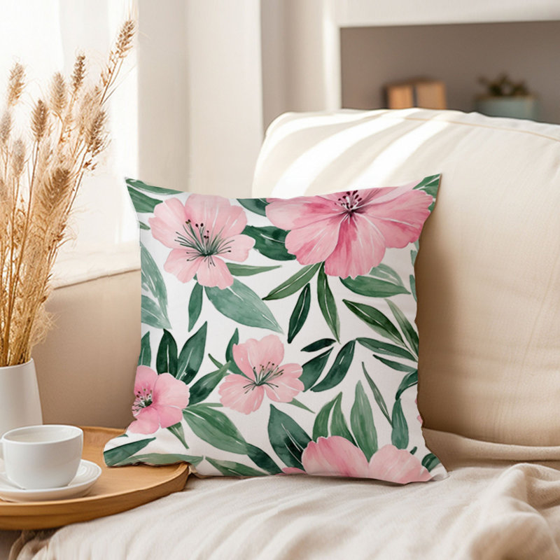 Floral Pink Spring Flowers II Cottage, 16"H x 16"W