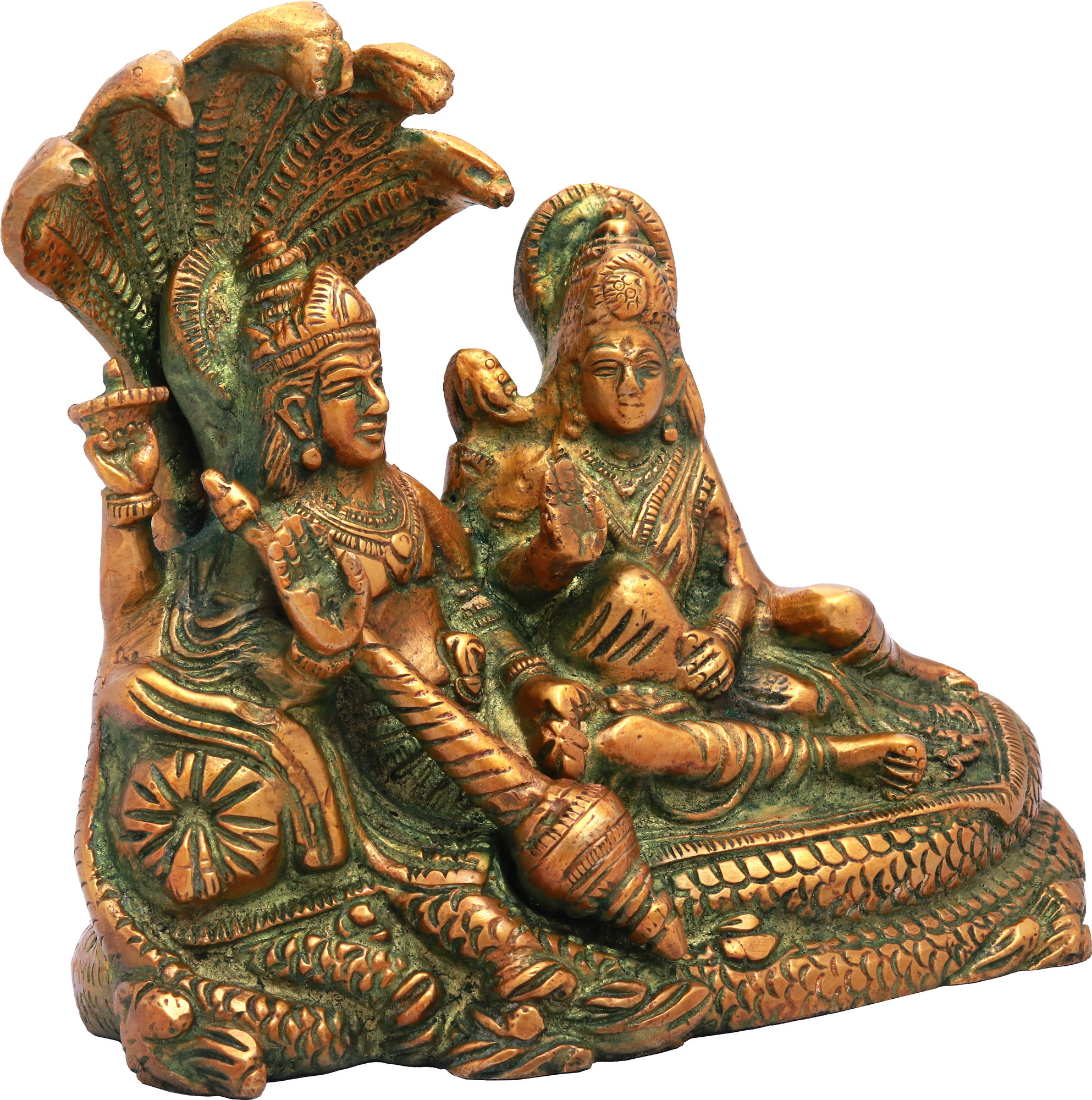 Soap stone Lord Vishnu Anantashayana 8 inch B11 - CRAFTS ODISHA