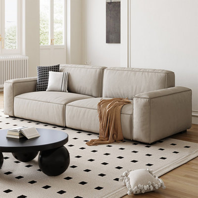 Causeuse-coussin standard 100% polyester blanc crème
