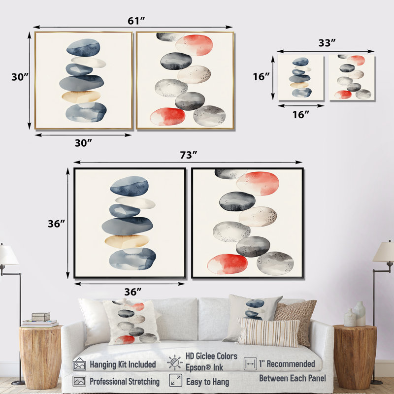 Energy Energy Elegance Of Meditation Tower I - Art mural méditation - ensemble d'art mural traditionnel 2 pièces