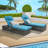 Outdoor Reclining Chaise Lounge Set With Table & Cushions – Set Of 2 -1340855438