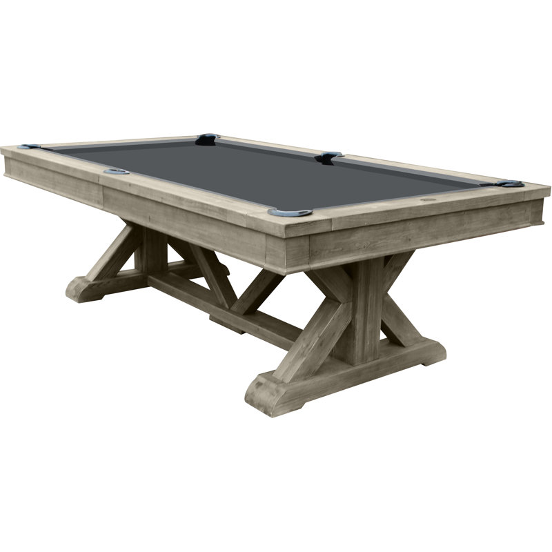 Brazos River Weathered 8' Slate Pool Table with Professional Installation Included, Charcoal, Weathered Gray
