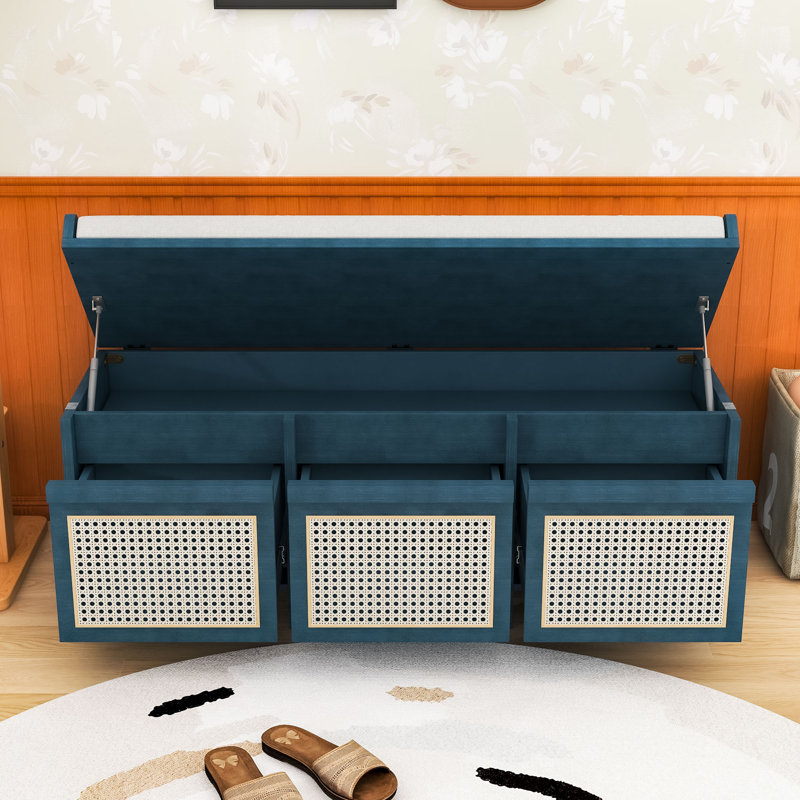 Storage Bench, Antique Navy