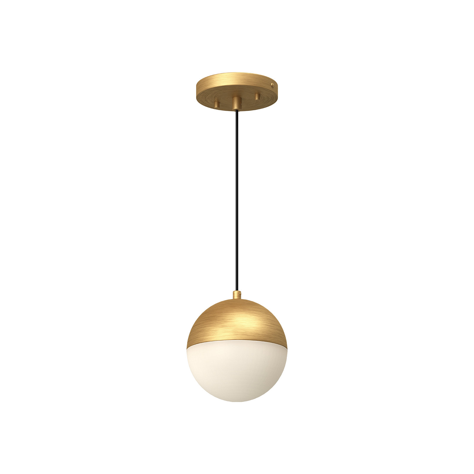 Monae Single Light Glass Dimmable LED Pendant, 6.63" H x 6" W x 6" D, Brushed Gold