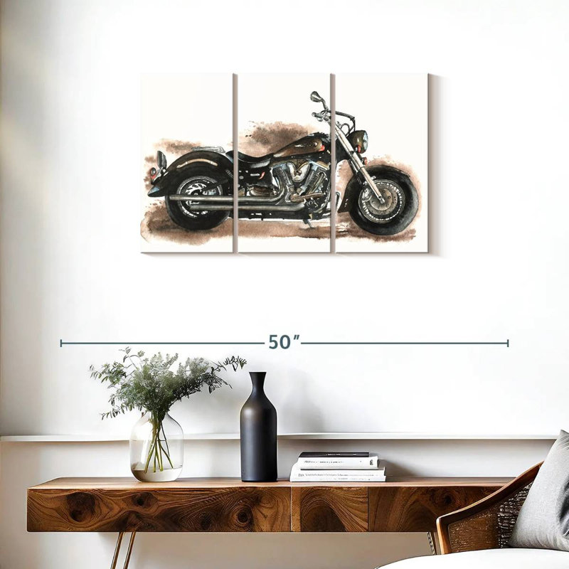 Mehar Custom Chopper Motorcycle, 20" H x 33" W